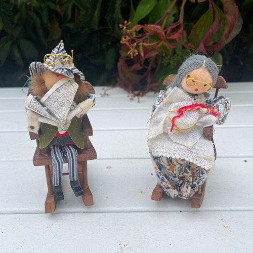 Vintage dolls house elderly - dolls,