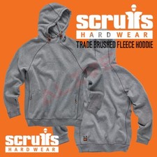 Scruffs Trade Hoodie Men's Hooded Jumper Brushed Fleece Work Wear Top Graphite