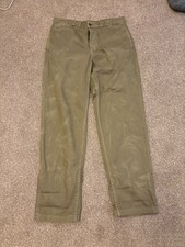 Nigel Cabourn Lybro Khaki Wide Leg Trousers W36