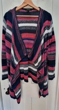 Primark Ladies Multicoloured Waterfall Cardigan Top Size M 10 / 12