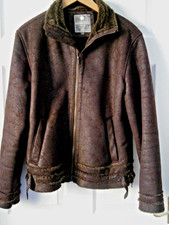 Sainsburys Tu Mens Warm fur lined Jacket Faux Suede Size S