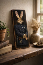 Hare Police Art wooden plaque