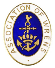 Vintage The Association Of WRENS Womens Royal Navy Members Enamel Brooch Badge