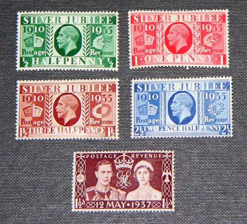 Kgv 1935 silver jubilee set - silver,