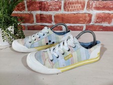 ROCKET DOG MULTI STRIPED TRAINERS UK 7 EU 40 TEXTILE LACE UP CASUAL PUMPS WOMENS