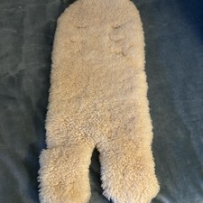 Sheepskin Seat Pushchair Liner Real Genuine Cream Wool with Holes for Belt