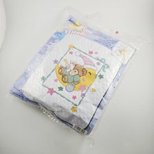 Janlynn Sleepytime Friends Stamped Cross Stitch Baby Quilt Partially Completed