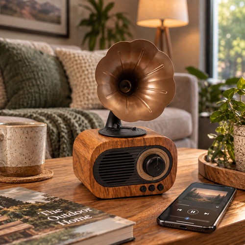 Retro mini gramophone speaker - gramophone,