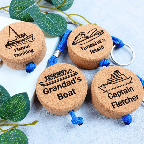 Floating cork boat - boat, keyring