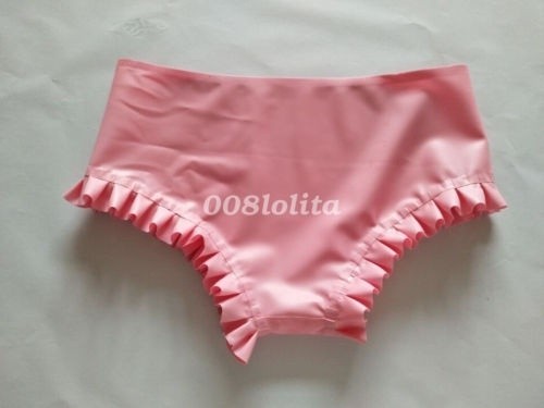 Pink latex frill - frill, knickers