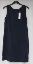 LADIES MARKS AND SPENCER NAVY  LINEN RICH COOL COMFORT DRESS SIZE 8