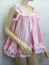 sissy dress ADULT satin babydoll negligee nighty fancy dress maid cosplay CD TV
