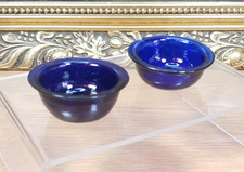 ROUND Cobalt Blue Glass Liner for Silver Salt/Mustard Pot Replacement x 2