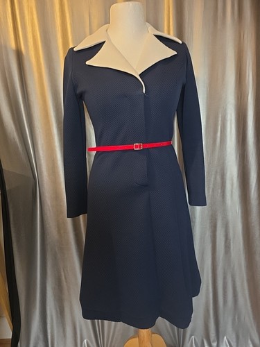 Vintage 60s mod dress navy - 60s,