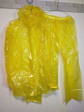 Soft yellow PVC vinyl rainsuit