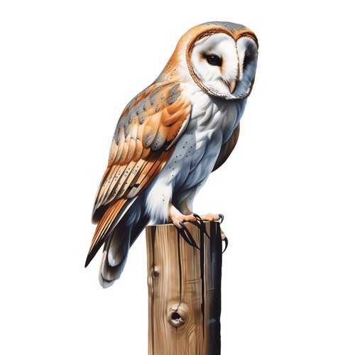 Sticker barn owl - 2x,