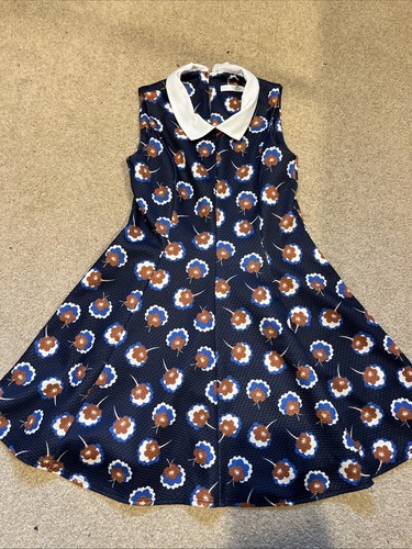 Girl navy flowers dress - navy,
