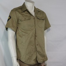 Genuine Surplus US Army Military Vintage WW2 Short Sleeve Shirt Badged M (3425)