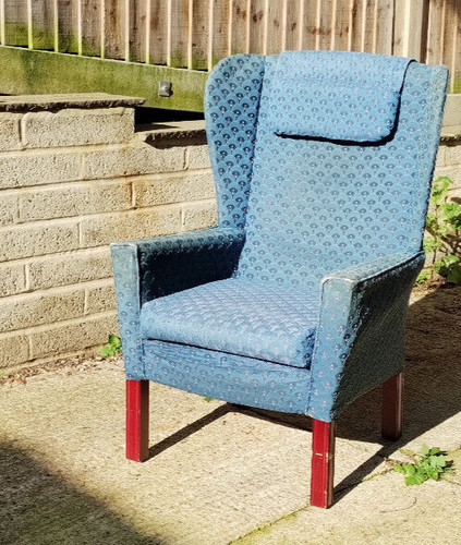 Hsl armchair blue worn - hsl,