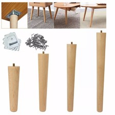 4pc Wooden Table Legs Tapered Pine Beech Ash Table Chair Stool Chest Sofa 4 Size