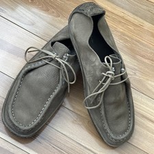 PAUL SMITH KHAKI GREEN PLATFORM ALL LEATHER LACE UP SHOES SIZE UK 10 / EU 44