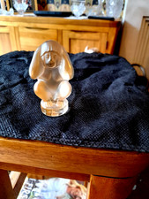 LALIQUE   HEAR NO EVIL  GOLD LUSTRE MONKEY FIGURINE SIGNED EXCON
