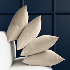 Pack of 4 Velvet Cushion Covers 18"x18" Stripe Cushions Decorative Sofa Throw UK