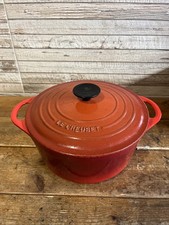 Le Creuset #24 Red Enameled Cast Iron Dutch Oven With Lid