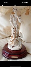 Giuseppe Armani (Florence) Lady with Poodle”394F Vintage Porcelain Figurine Lamp