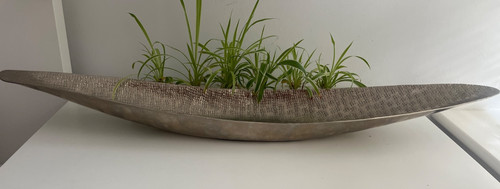 Silver toned hammered metal - hammered,