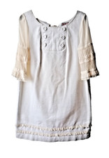 JUICY COUTURE White/Cream Cotton Shift Dress Size US6/UK10-12 In VGC