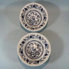 Vintage Enoch Wedgwood Blue Onion Serving Fruit Bowls x 2