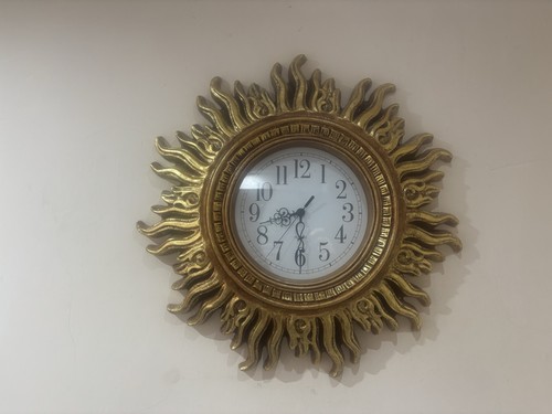 Gold gilt wall clock sunburst - wall,