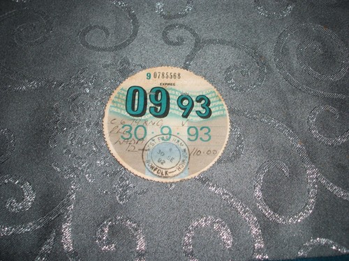 Tax disc 93 used - tax, disc...