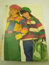 knitting pattern jumper child colour block vintage 80s Phildar Pegase yarn