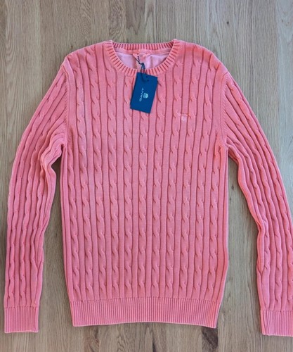 Gant cable knit jumper coral - gant,