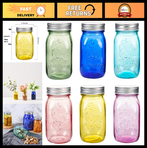 Colored mason jars with - 16, oz