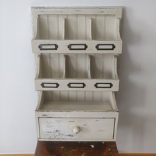 Vintage shabby chic hand painted desk office tidy or bathroom/ kitchen cabinet
