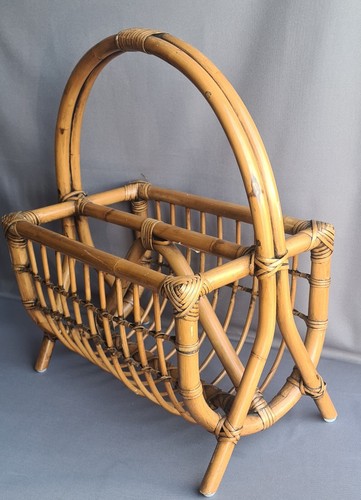 Large vintage bamboo rattan - large,