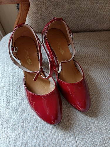 Dark red patent ballroom - patent, dance
