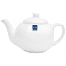 White Ceramic Teapot 1.1Litres Solar Minimalist Glossy 6cups Serving Tableware