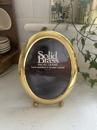 Vintage solid brass oval - vintage,