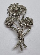 Vintage Silver Tone Marcasite