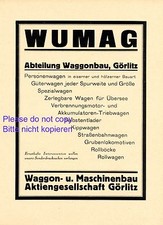 WUMAG Wagon & engineering works Gorlitz XL 1923 German ad Görlitz advertising +