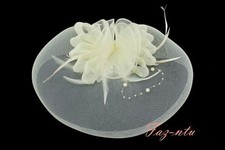 Gauze Hat Head Clip Fascinator Red Navy Black Cream White Pink Wedding Occasion