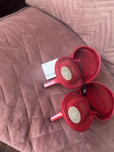 Zara red patent slippers open - zara,