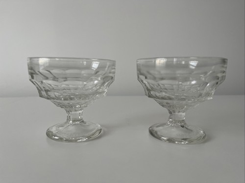 Ice cream bowls footed glass - cream,