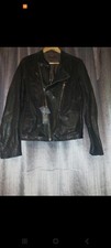 Mens Large 100% Lambs Leather Biker Jacket DIESEL GOLD BNWT