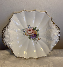 RARE Aynsley ?Howard Sprays Flowers Bone China Pin Bonbons Dish 21x18 cm vintage