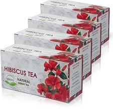 80 Tea Bags Hibiscus Tea 100% Natural - 4 Boxes 1.5 g Bags